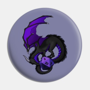 Amethyst  dragon and a D20 Pin