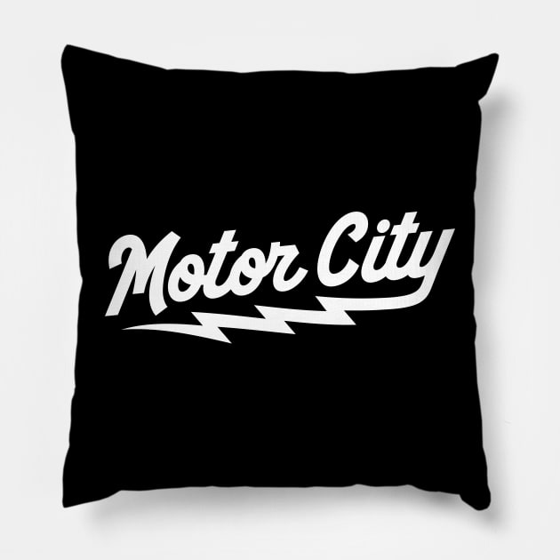 Detroit 'Motor City' Baseball Script Fan T-Shirt: Rev Up Your Style with Detroit Baseball Pride! Pillow by CC0hort