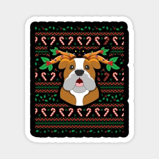 Not so ugly Christmas Bulldog Magnet