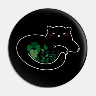 Cute Cat Design ‚Plant Lover‘ | Kawaii Black Cat | Handmade Design | By Atelier Serakara Pin