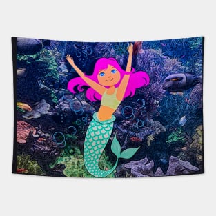 Mermaid under the sea Tapestry