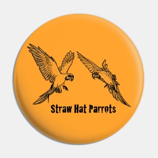 Straw Hat Parrots: Luffy and Zoro - Outline Black Pin