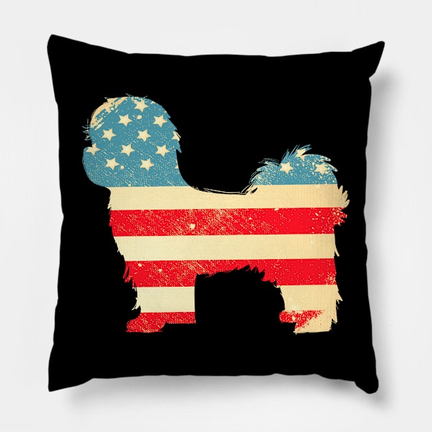 American Flag Shih Tzu Pillow by finchandrewf