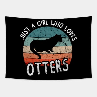 Otter love lover love art retro vintage animals Tapestry