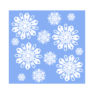 Dreidel Paper Snowflakes - Happy Hanukkah - Light Blue T-Shirt