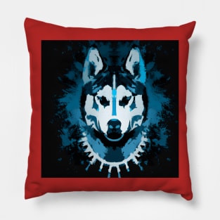 Siberian Husky Chukcha Print Art Pillow