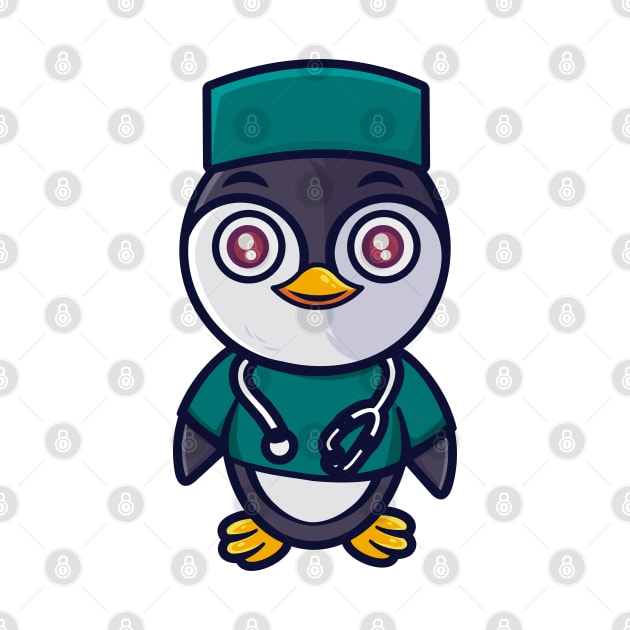 Cute penguin as a Doctor by onama.std