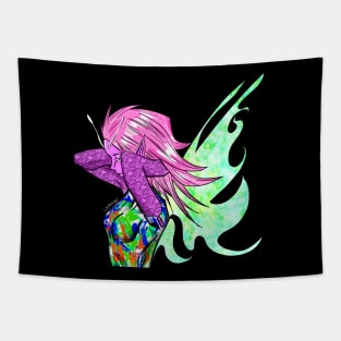 the rainbow mandala fairy in ecopop magical sorcery Tapestry