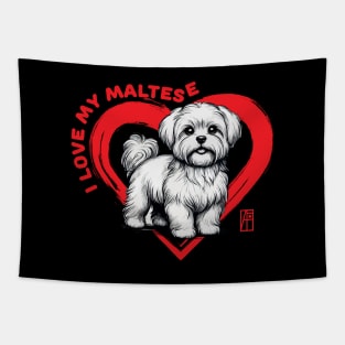 I Love My Maltese - I Love my dog - Enchanting dog Tapestry