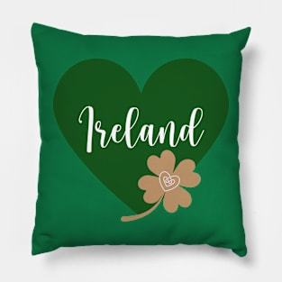 Ireland Heart and Shamrock Pillow