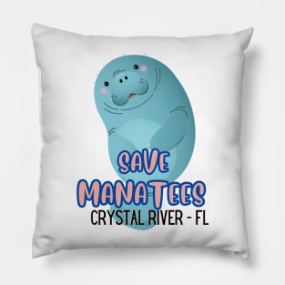 Save Manatees - Crystal River - FL Pillow