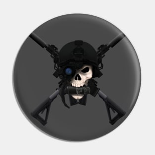 Skull & rifles Pin