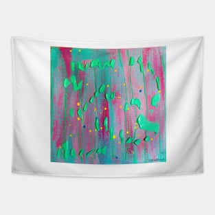 Random Green Abstract Painting Tapestry