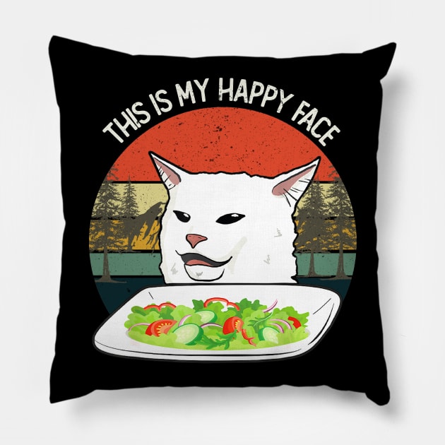 THIS IS MY HAPPY FACE Pillow by JohnetteMcdonnell