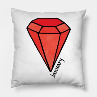 January Garnet Birthstone Pillow