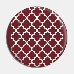 White Outlined Barbed Quatrefoil Repeat Pattern Pin