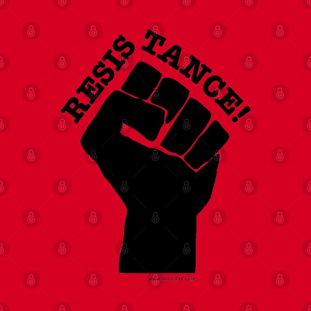 RESISTANCE! (Black on Red) by Danny Germansen