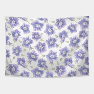 Pretty Violet Gentain Floral Pattern Tapestry