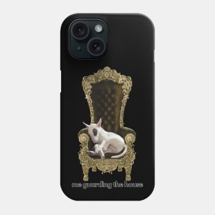 sleeping dog, bullterrier, funny dog, Phone Case