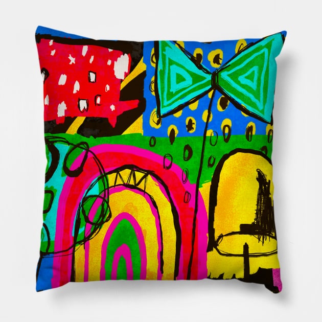 Shapes vs Shapes Part I Pillow by Irina's Family Art Circle 