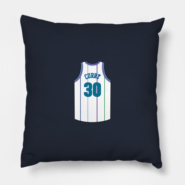 Dell Curry Charlotte Jersey Qiangy Pillow by qiangdade