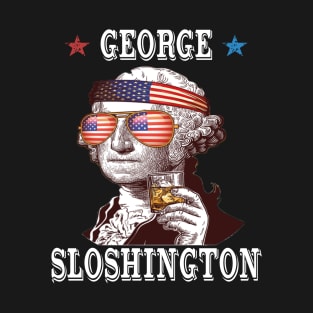 George Sloshington Washington 4th of July Men Funny American T-Shirt