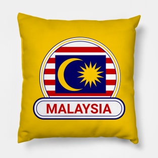 Malaysia Country Badge - Malaysia Flag Pillow