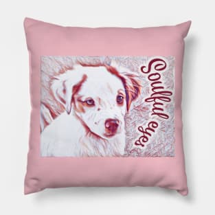 Soulful eyes Brittany Spaniel puppy Pillow