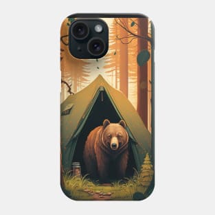 Camping with Bear, Adventure in the Forest by Phone Case