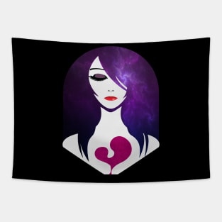 Heart of the Night Woman Fantasy Illustration Tapestry