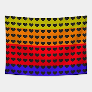 Colorful Hearts Background Tapestry