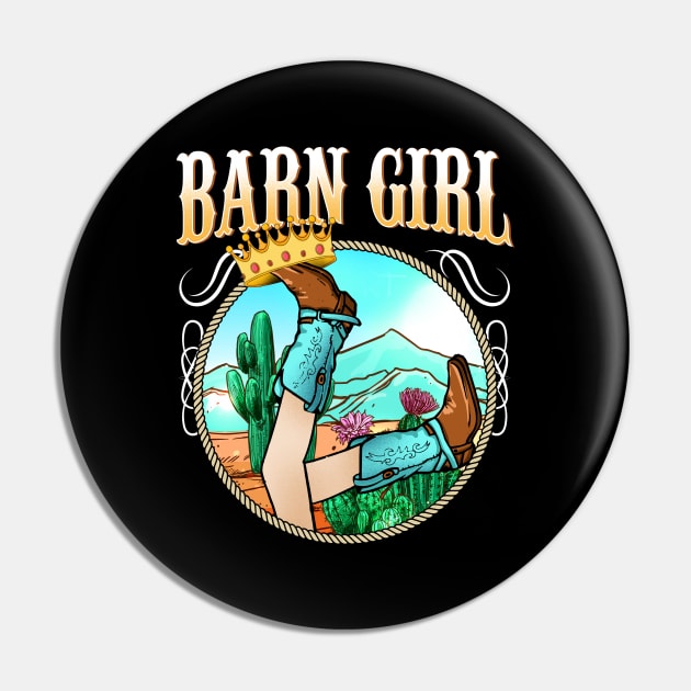 Barn Girl I Equestrian Pony Horse Fan Pin by biNutz