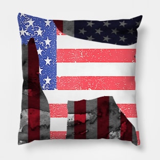 Wirehaired Pointing Griffon American Flag 4th Of July Dog Pillow