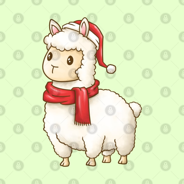 Cute Christmas Llama by Takeda_Art