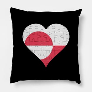 Greenlandic Jigsaw Puzzle Heart Design - Gift for Greenlandic With Greenland Roots Pillow