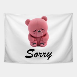 Sorry in advance pink bear Tapestry