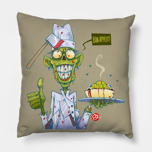 Zombie Chef Pillow by Cr8tivMojo