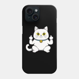 Cute Cat Shows Fuck You Middle Finger Phone Case
