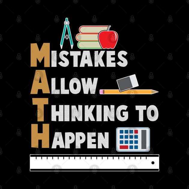 Math Mistakes Allow Thinking To Happen Cool Math Teacher by Hannah's Bear Tees