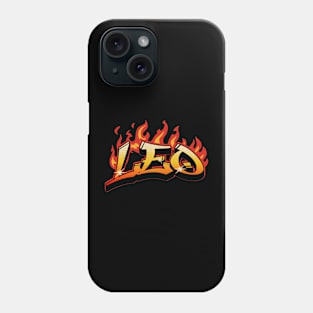 Leo Zodiac Retro Flames Birthday Phone Case