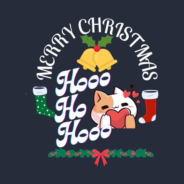 Merry Christmas HO HO HO Santa Cat by Mr.Dom store