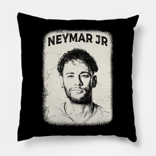 Vintage Distressed Neymar Jr Pillow