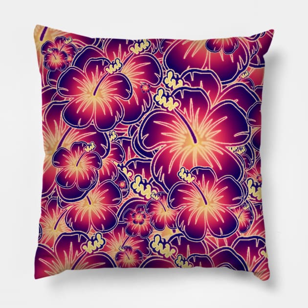 Purple hibiscus Pillow by Gaspar Avila