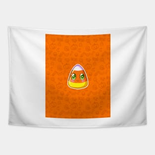 Cute little monster candy corn pattern Tapestry