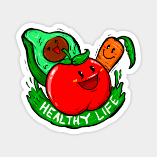 Vegetables Kawaii Character Healthy Life Magnet