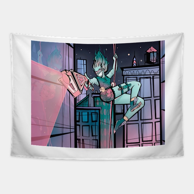 Hijacked Print Tapestry by mirandachurch