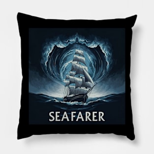 Ship Artwork Sea Travel Painting Pillow