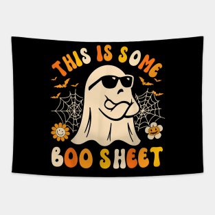 Funny Halloween Boo Ghost Costume This is Some Boo Sheet meme Tapestry