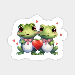 Valentine Frog Couple Magnet