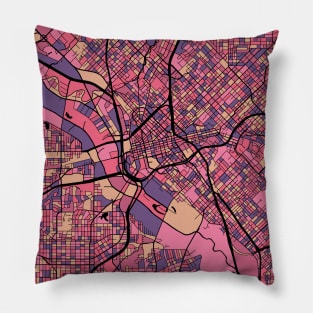 Dallas Map Pattern in Purple & Pink Pillow